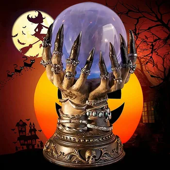 Crystal Ball Domova Tvorivé Žiariace Halloween Crystal Strašidelné Loptu Deluxe Tretie Kúzlo Lebky Prst Plazma Domov Loptu