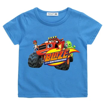 Detské Oblečenie Chlapec Blaze a Monster Stroje Tričko Hra Blaze T-Shirt Dievča Tees Top 100% Bavlna, Krátky Rukáv Tričko