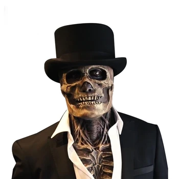 Halloween 3D Horor Reality Plnú Hlavu Lebky Maska Strašidelné Masky Cosplay Party Latexové Lebka Hnuteľného Čeľuste Prilba Kostra Dekorácie