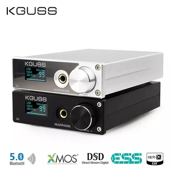 KGUSS D6 USB DAC XMOS ES9018K2M audio dekodér smernice o nebezpečných LÁTKACH Bluetooth CSR8675 5.0 APT-X slúchadlový zosilňovač