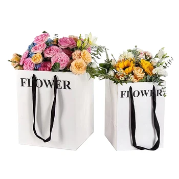 Kvetinové Kytice Tote Bag Valentína Flower Shop Darčeková Papierová Taška 5 ks