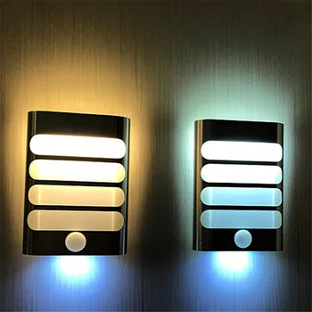 Nabíjateľná Nástenné Svietidlo LED, Bezdrôtový Snímač Pohybu, Nočné Svetlo Interné USB Noc Auto pre Obývacia Izba Chodba Cesta lampa