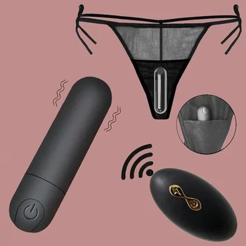 Vibračné Nohavičky 10 Funkcia Bezdrôtového Diaľkového Ovládania Nabíjateľná Bullet Vibrátory Popruh na Bielizeň Vibrátor pre Ženy