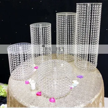 Šumivé Crystal clear garland luster svadobnú tortu stojan narodeninovej party dodávky ozdoby na stôl centerpieces
